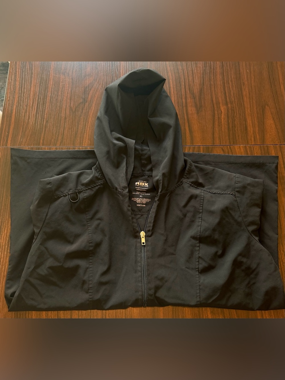 XL Women’s Hooded Scrub Jacket BLACK